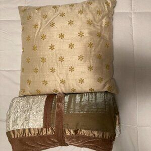 Silk pillow and satin throw blanket  - Pier 1 and Sonoma